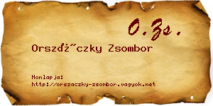 Orszáczky Zsombor névjegykártya