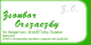 zsombor orszaczky business card
